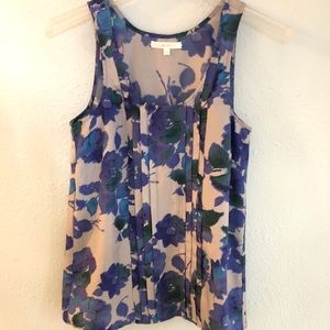 Eliot sleeveless blouse tank 100% silk XS floral